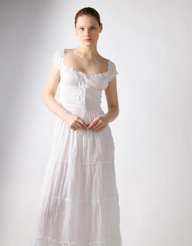 White Tiered Maxi Dress made by Glamorous