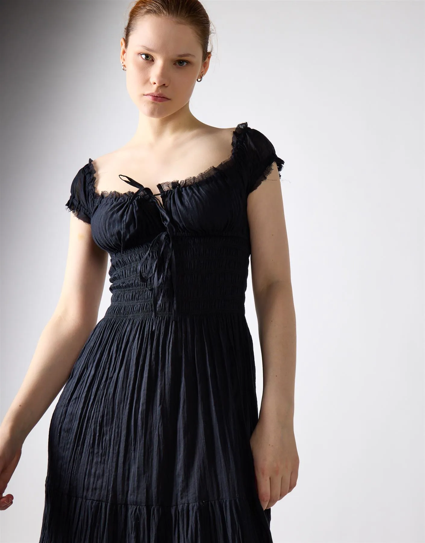 Black Tiered Maxi Dress sold by Glamorous