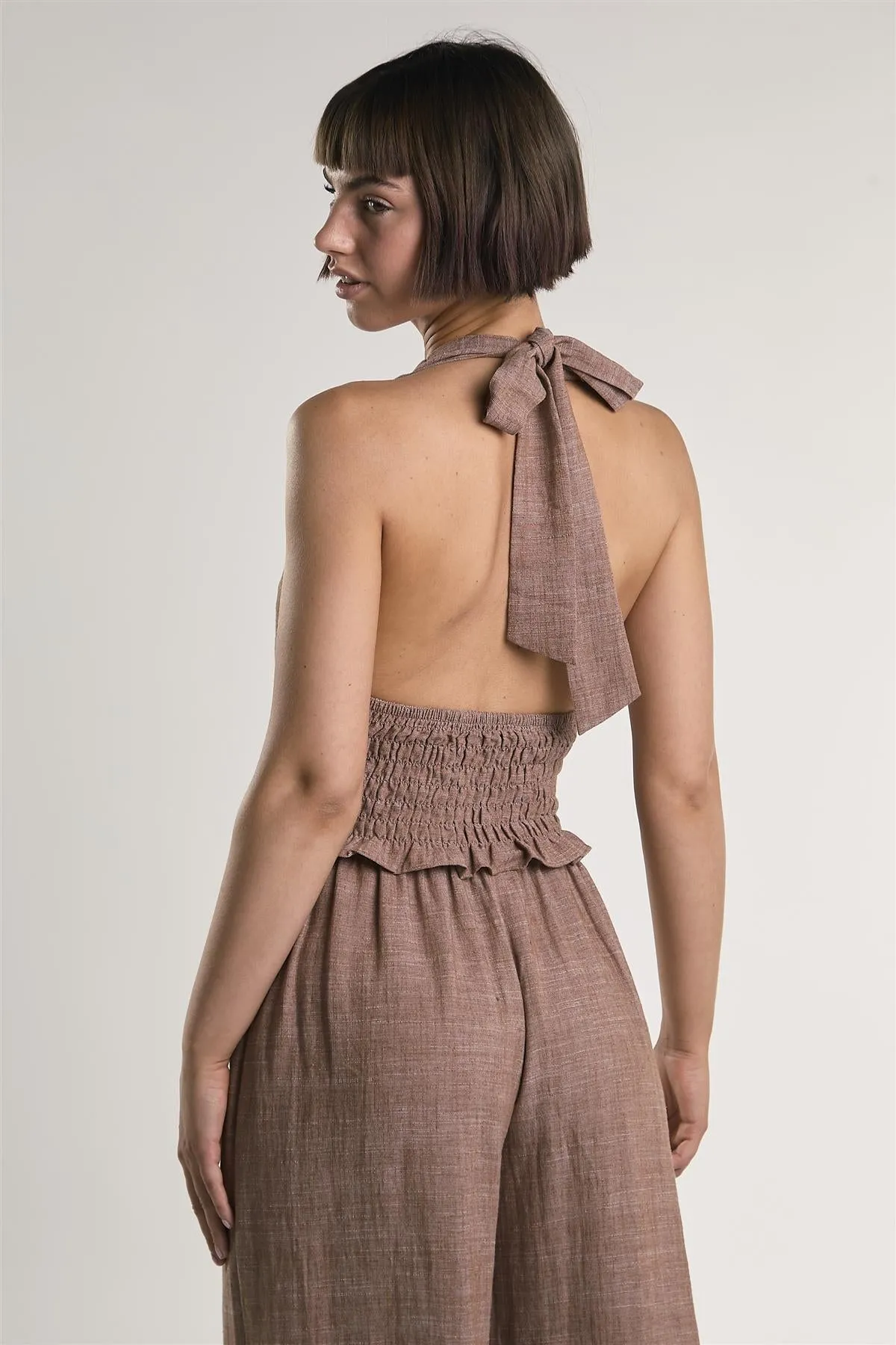 White Fleck Smocked Halter Top sold by Glamorous product image thumbnail 3