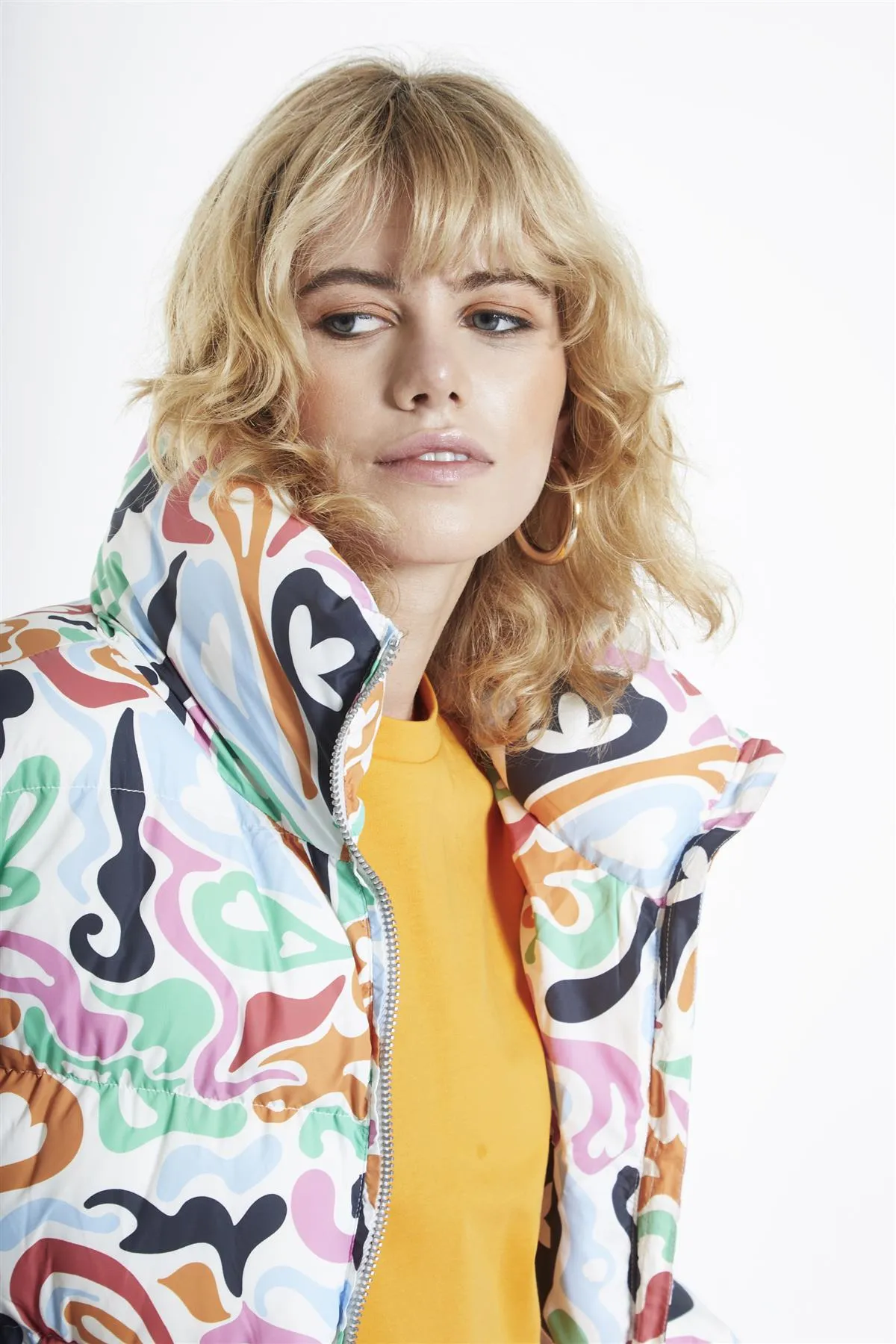 Multi Abstract Print Puffer Jacket sold by Glamorous product image thumbnail 2