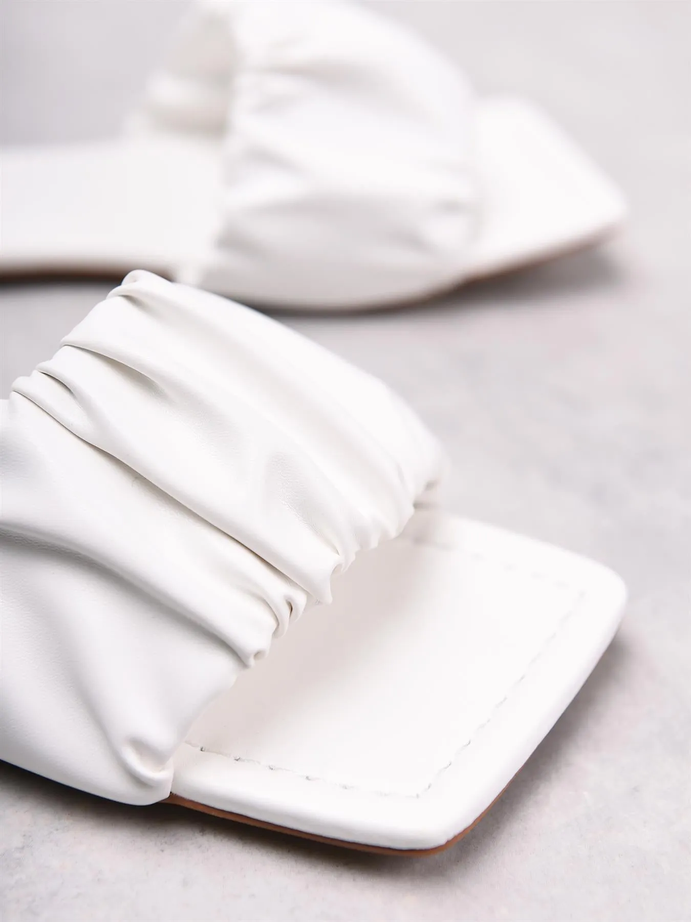 White Ruched Square Toe Sandals sold by Glamorous product image thumbnail 2
