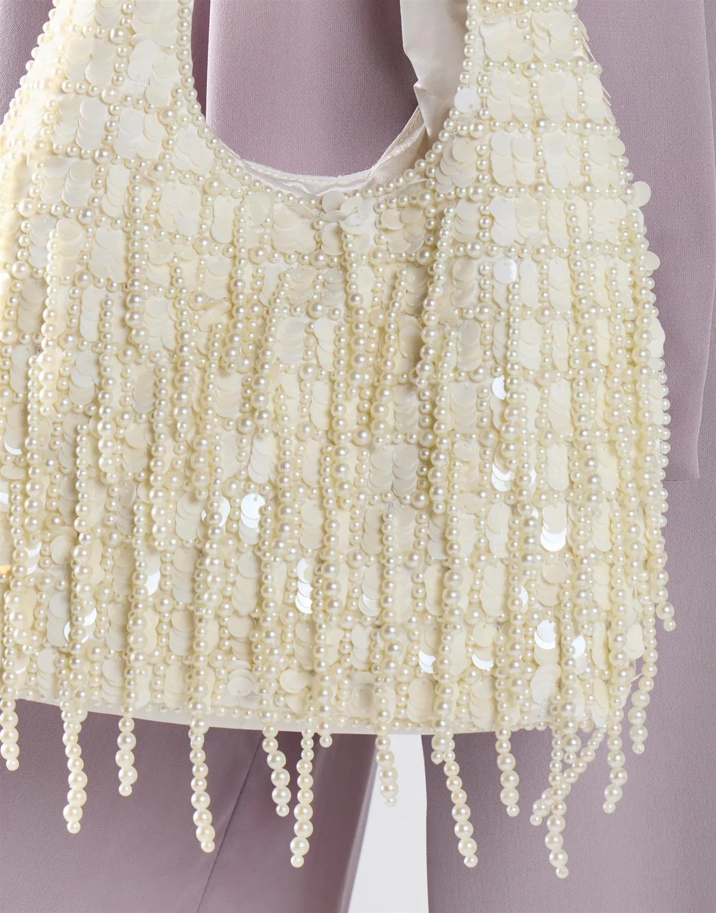 White Sequin Pearl Detail Bag sold by Glamorous product image thumbnail 2