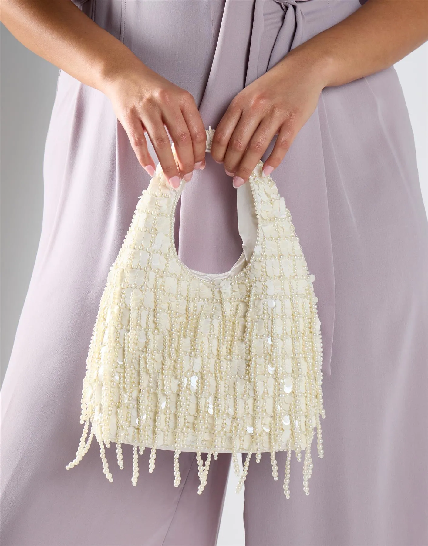 White Sequin Pearl Detail Bag sold by Glamorous product image thumbnail 3