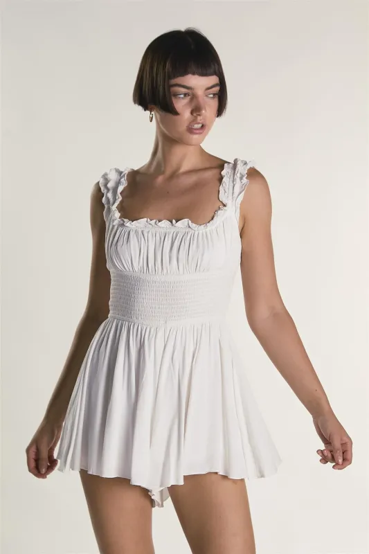 Elasticated Waistband Square Neck Playsuit made by Glamorous