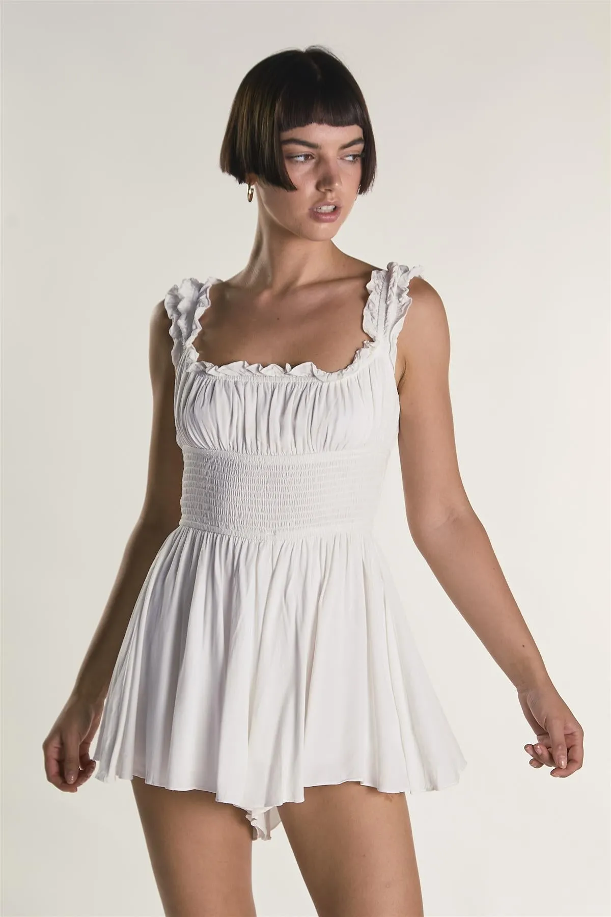 Elasticated Waistband Square Neck Playsuit sold by Glamorous