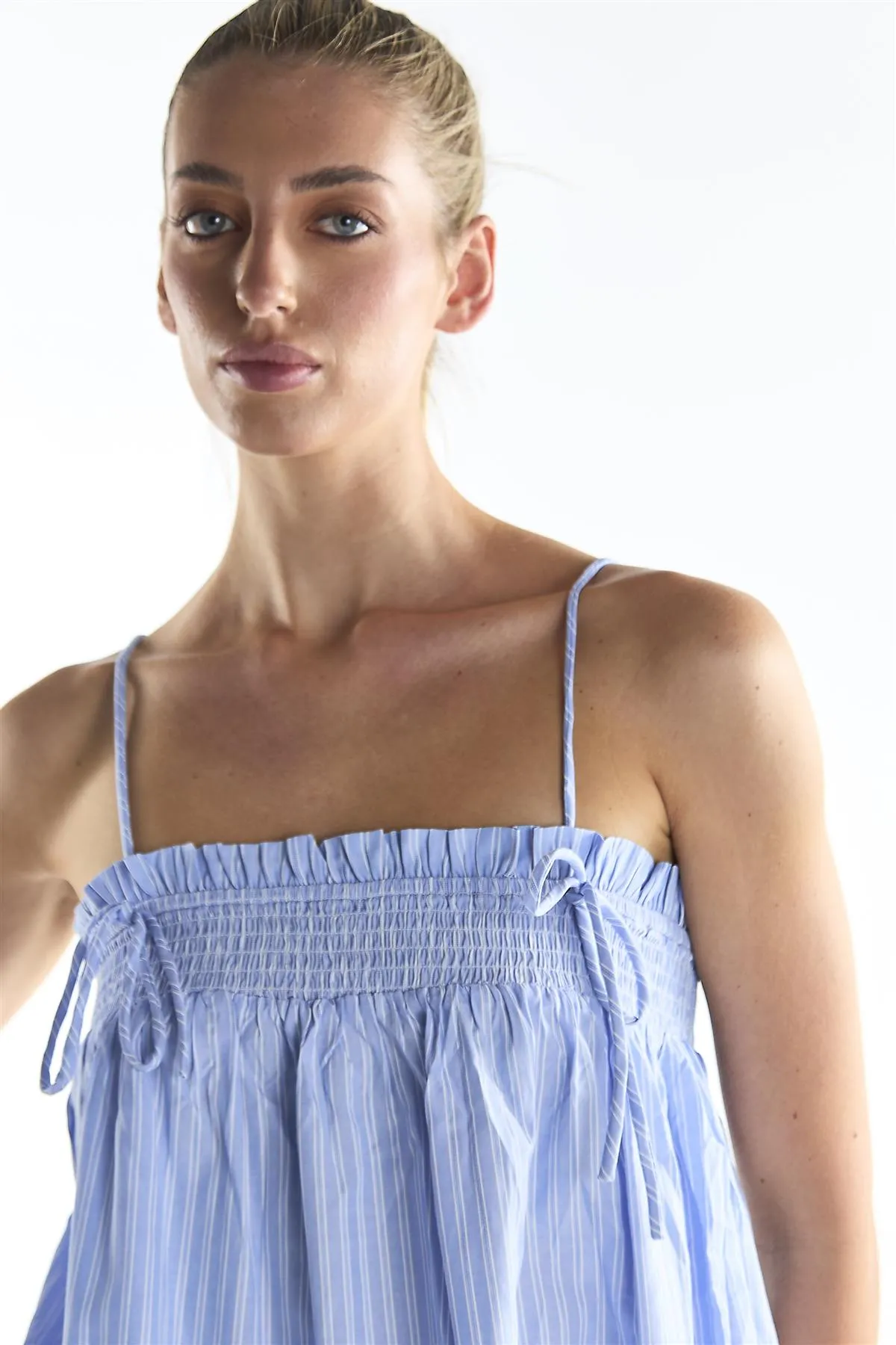 Blue White Ticking Cami Top with Ties sold by Glamorous product image thumbnail 3