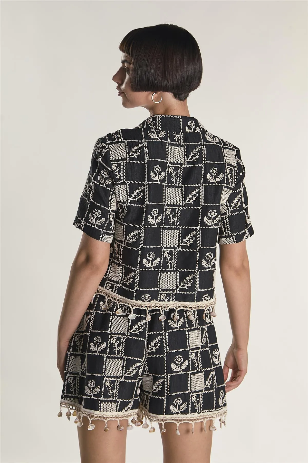 Black Embroidered Shell Detail Shorts sold by Glamorous product image thumbnail 2