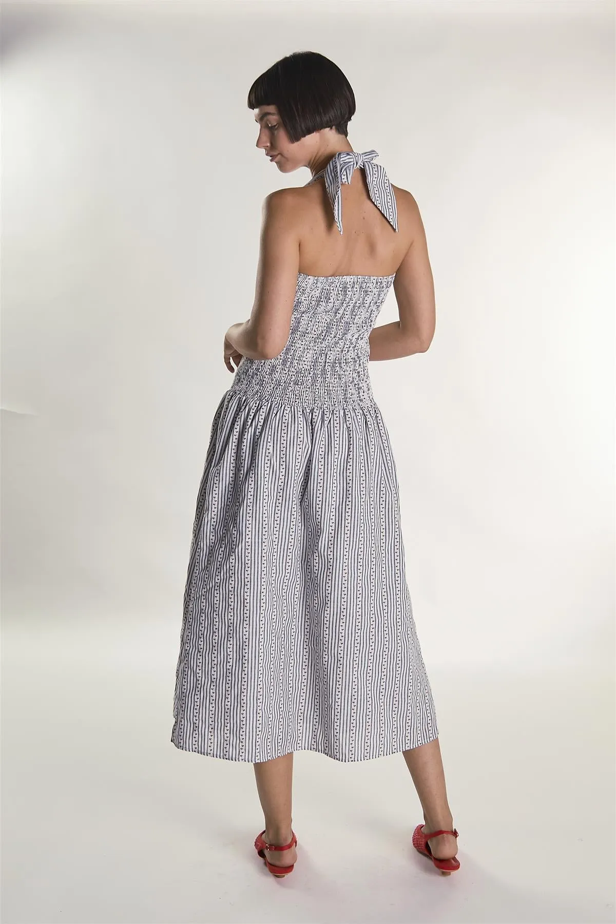 Cherry Stripe Halter Tie Neck Midaxi Dress sold by Glamorous product image thumbnail 3