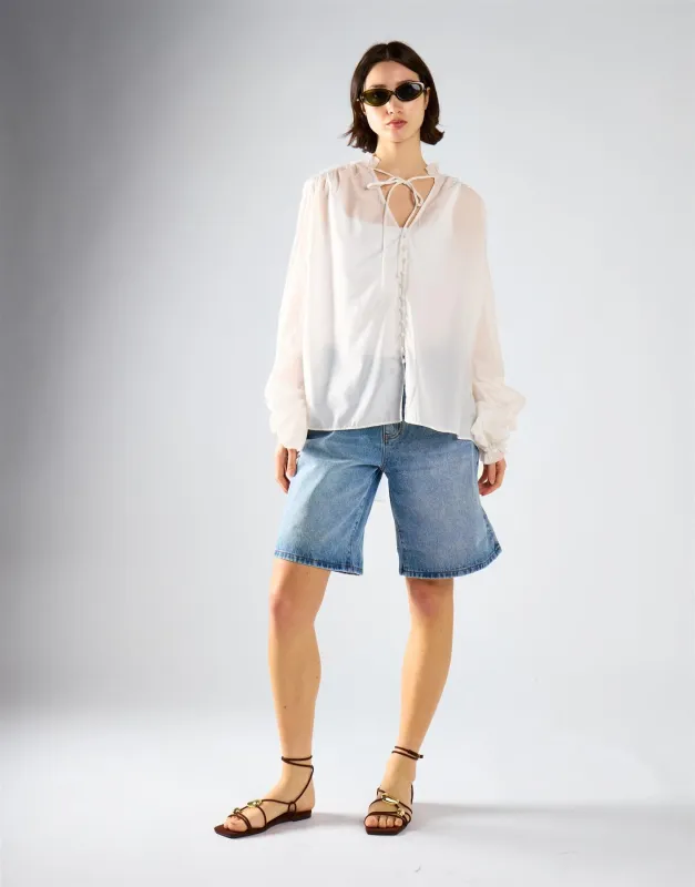 White Tie Chiffon Blouse made by Glamorous