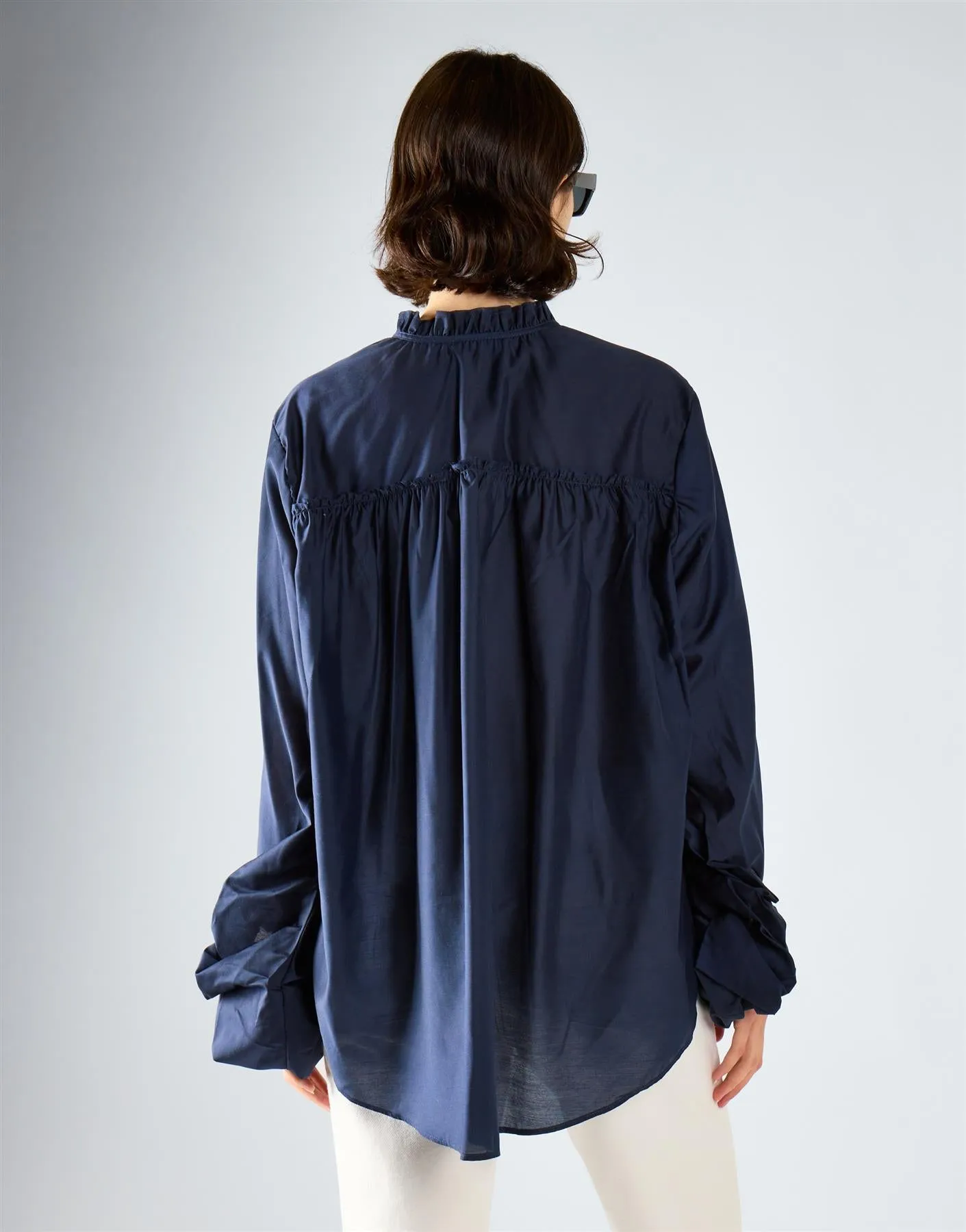 Navy Tie Chiffon Blouse sold by Glamorous product image thumbnail 2