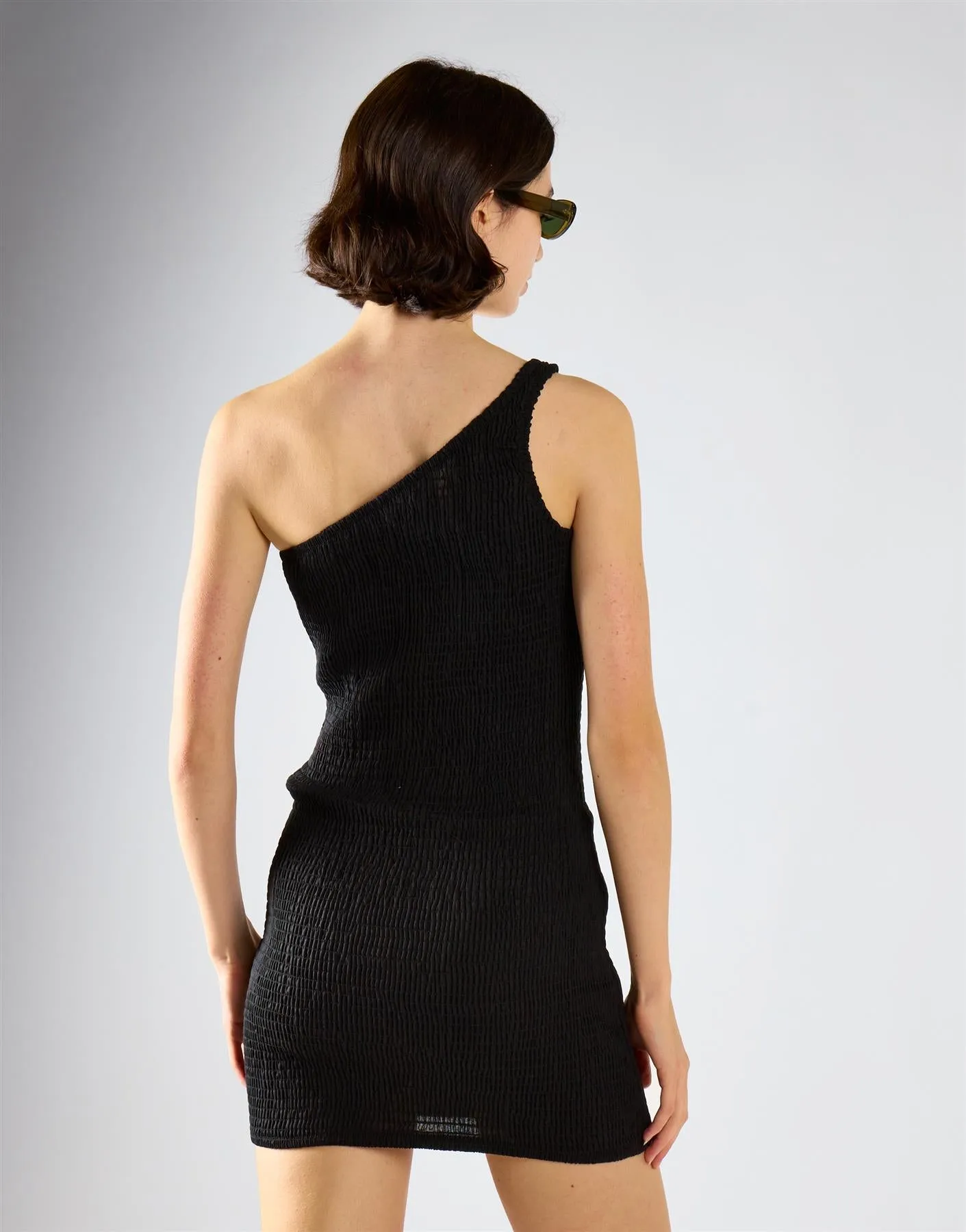 One Shoulder Crinkle Mini Dress - Black sold by Glamorous product image thumbnail 2