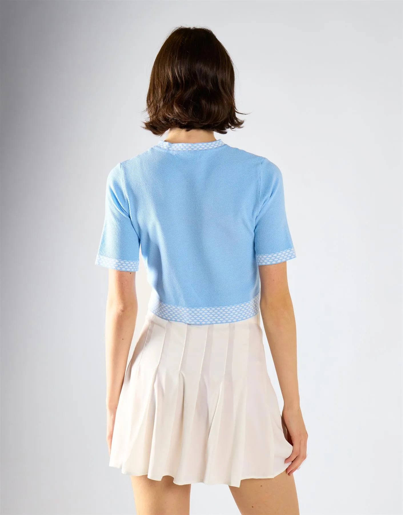 Light Blue White Trim Detail Crop Top sold by Glamorous product image thumbnail 2
