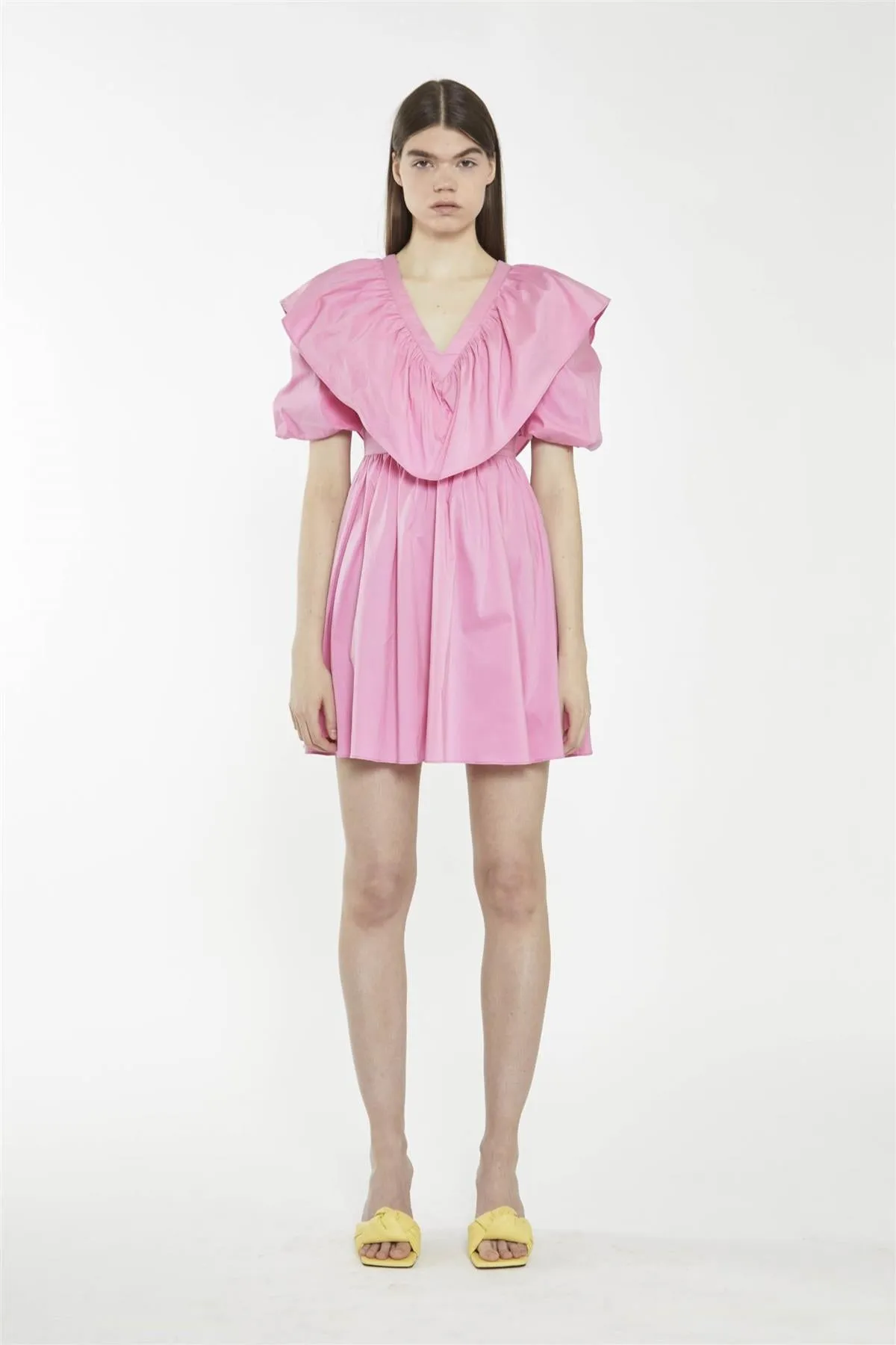 Bubblegum Pink Puff Sleeve Mini Dress sold by Glamorous