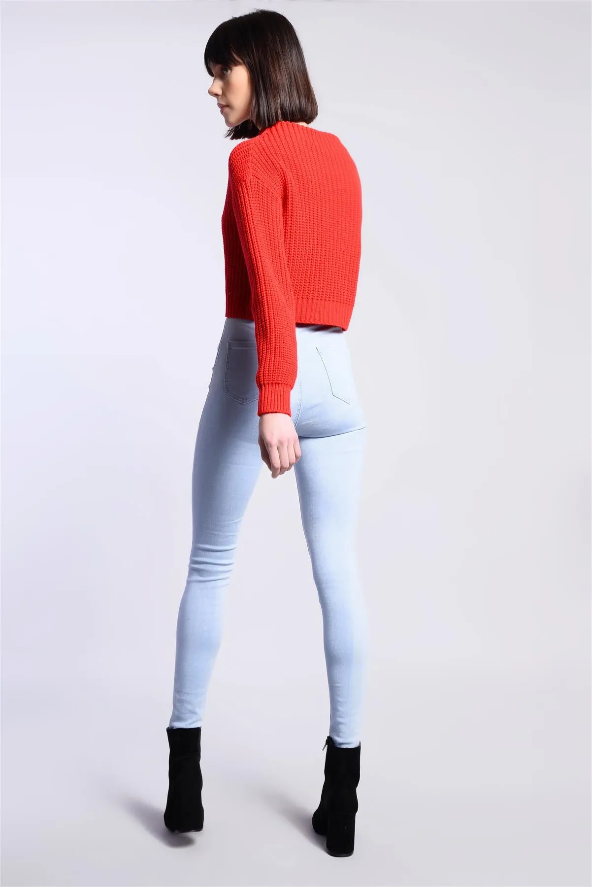 Bleach Blue Skinny Ripped Jeans sold by Glamorous product image thumbnail 2