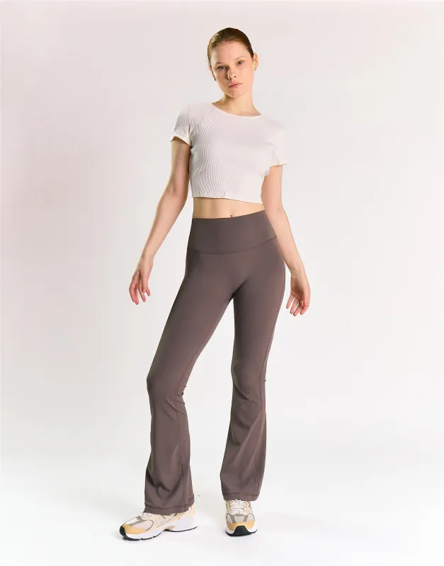 Off White Rib Open Tie Back Crop Top made by Glamorous