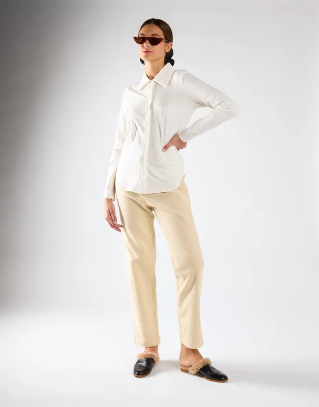 Off White Button Front Shirt made by Glamorous