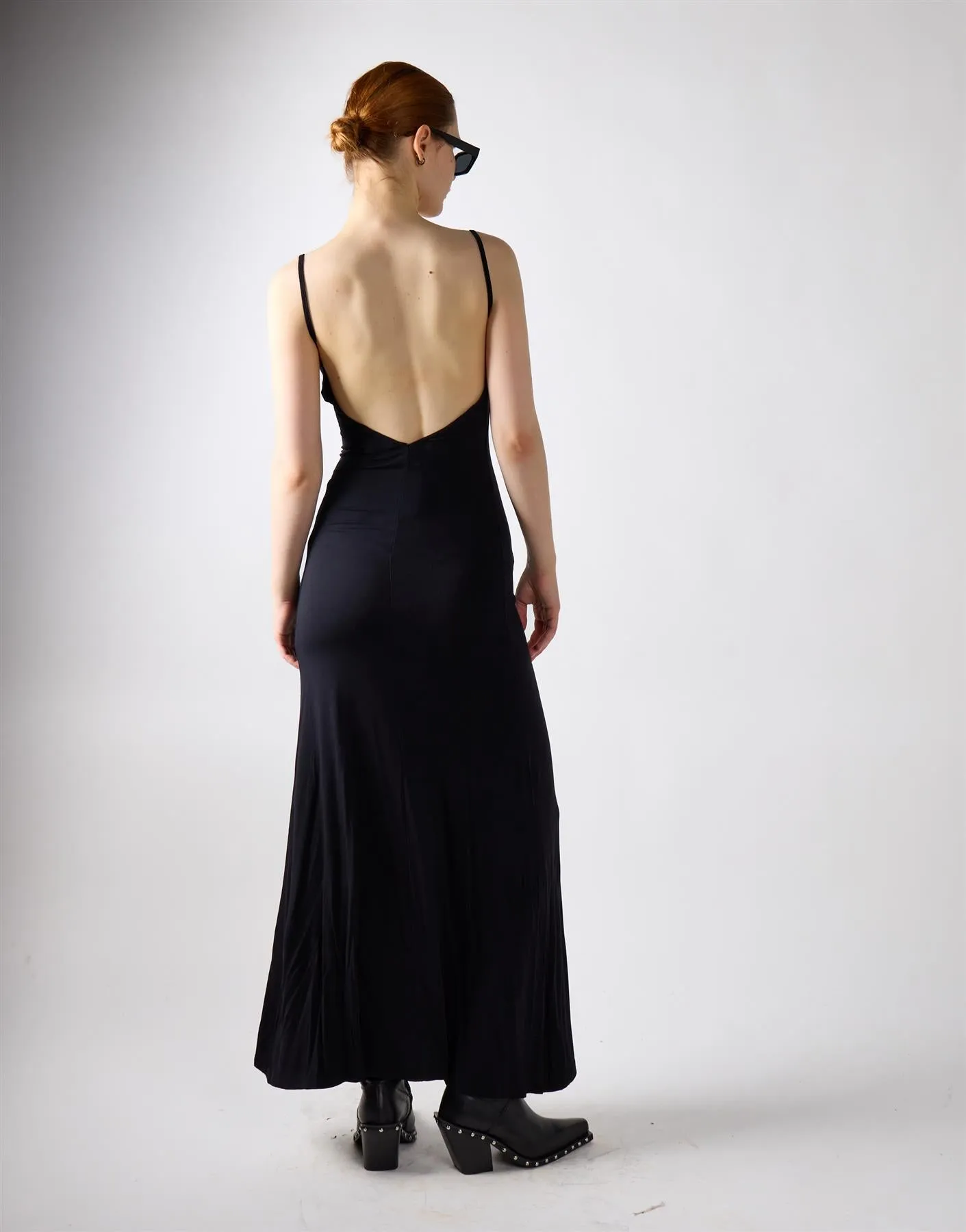 Black V-Neck Open Back Maxi Dress sold by Glamorous product image thumbnail 2