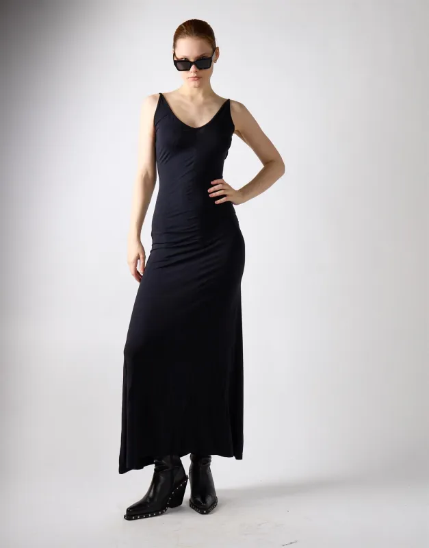 Black V-Neck Open Back Maxi Dress made by Glamorous