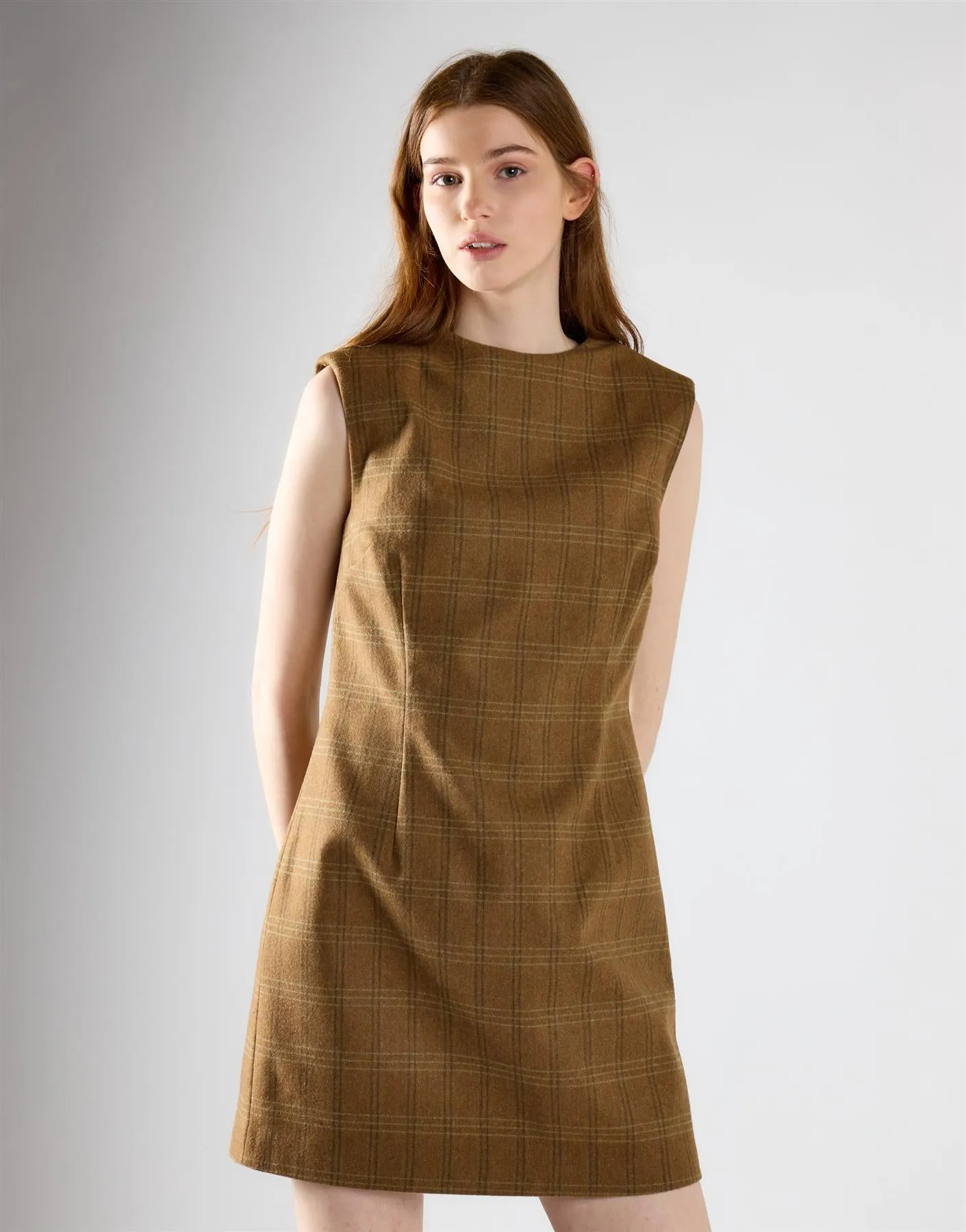 Sepia Check Tailored Fit Mini Dress sold by Glamorous product image thumbnail 3