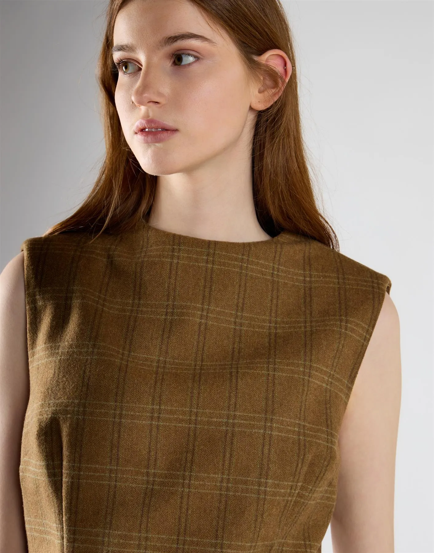 Sepia Check Tailored Fit Mini Dress sold by Glamorous product image thumbnail 4