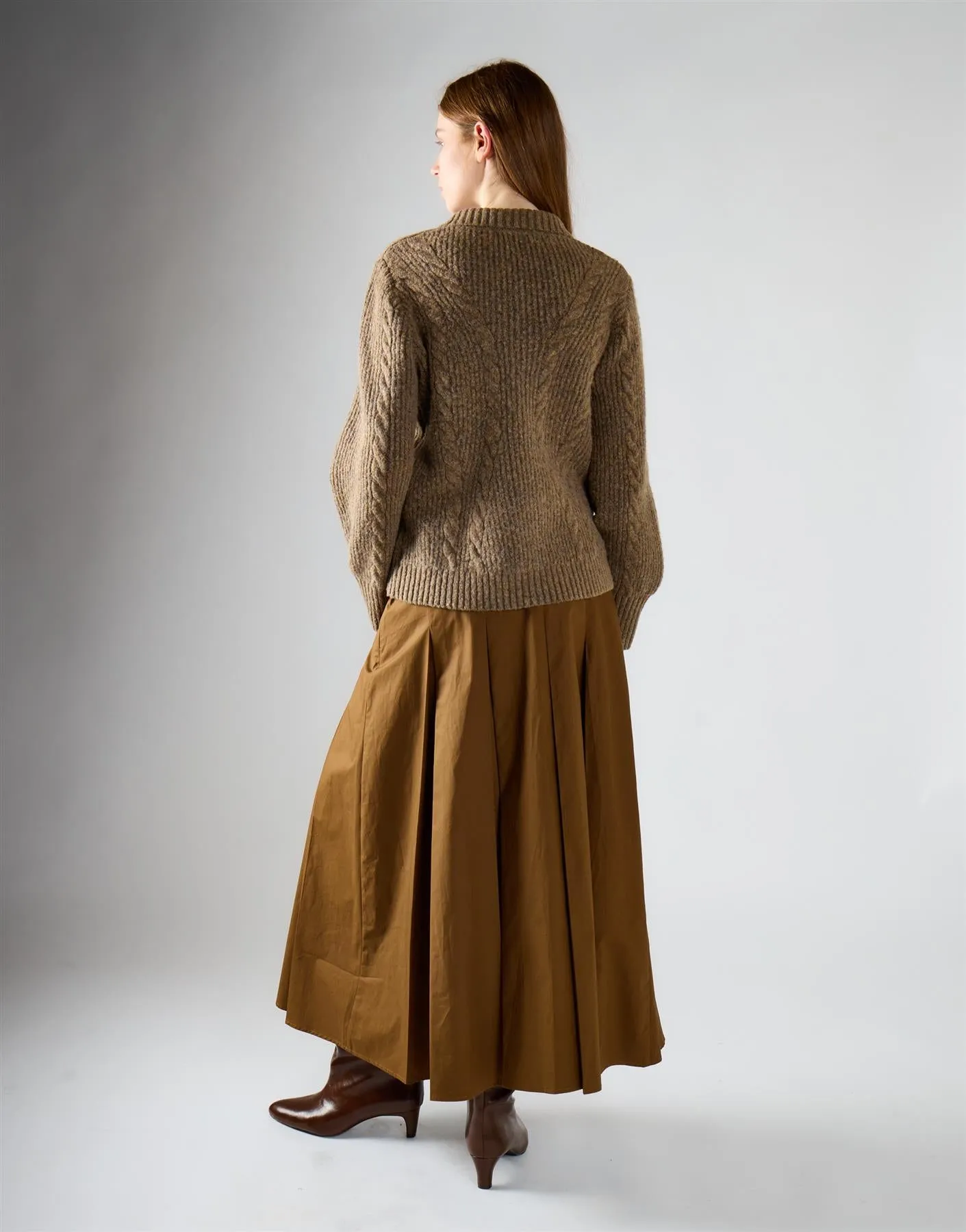 Deep Olive Pleated Midi Skirt sold by Glamorous product image thumbnail 2