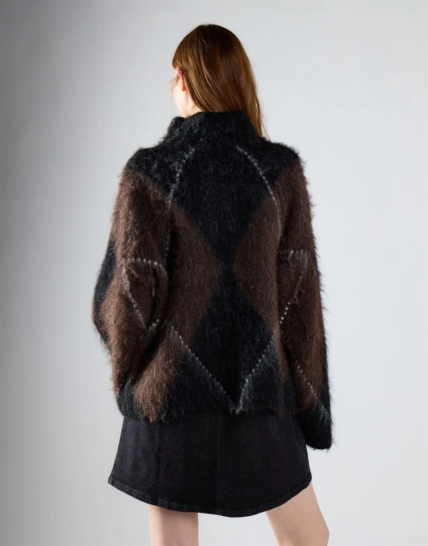 Black Brown Argyle Knit Jumper sold by Glamorous product image thumbnail 2