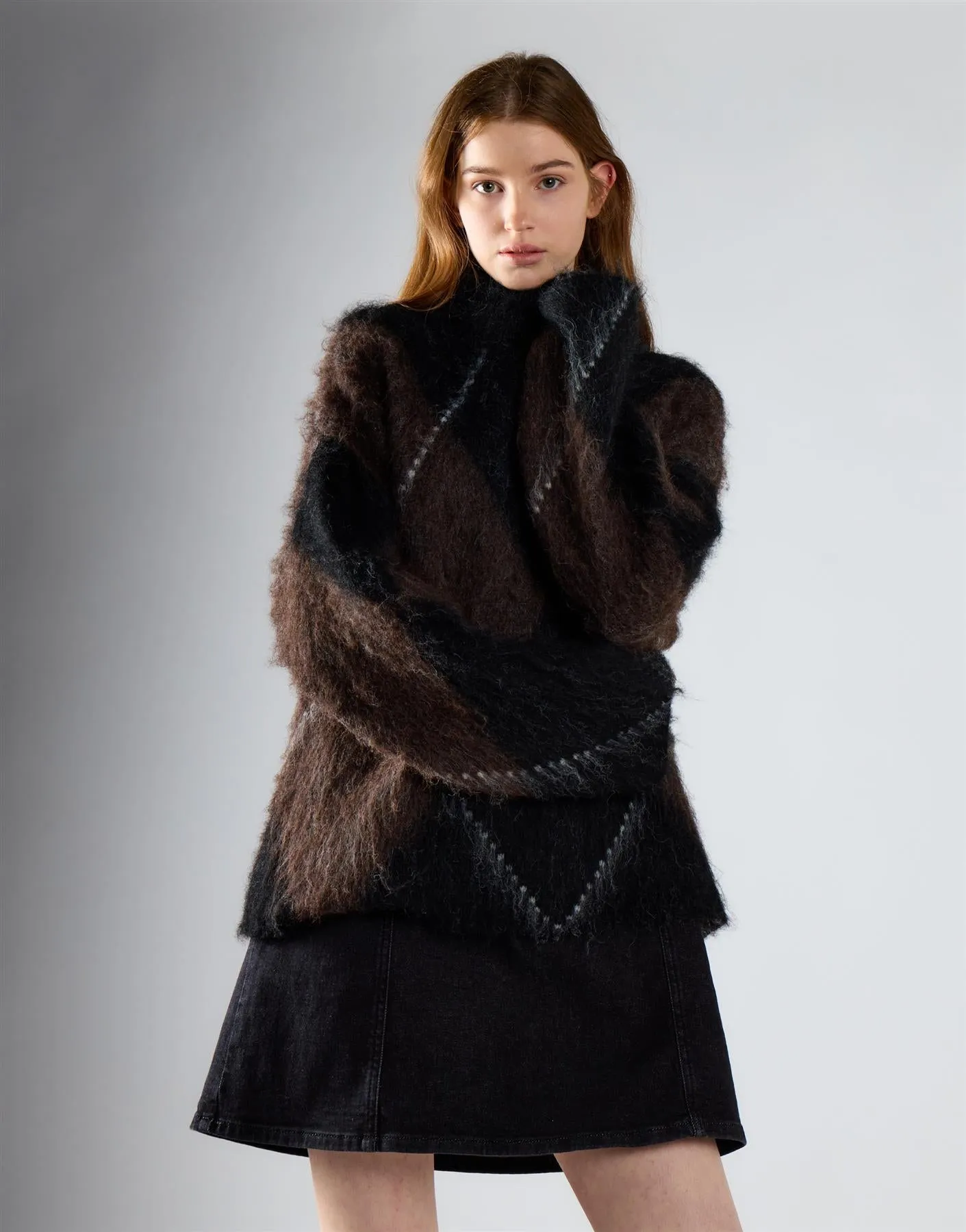 Black Brown Argyle Knit Jumper sold by Glamorous product image thumbnail 3