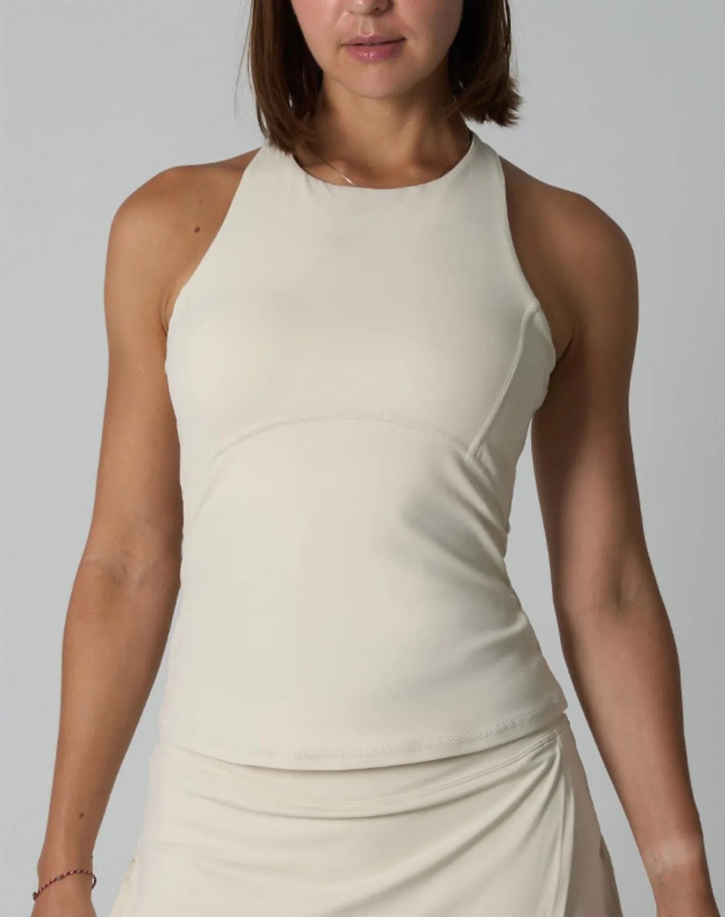 Agon Cream Cross-Back Top sold by Glamorous