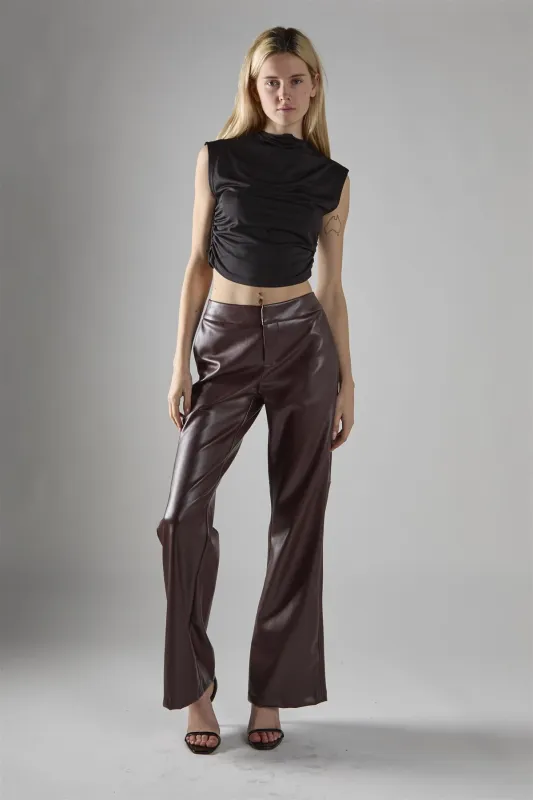 Black Mock Neck Crop-Top made by Glamorous
