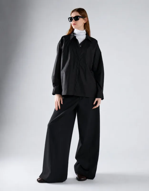 Black Wide-Leg Trousers made by Glamorous