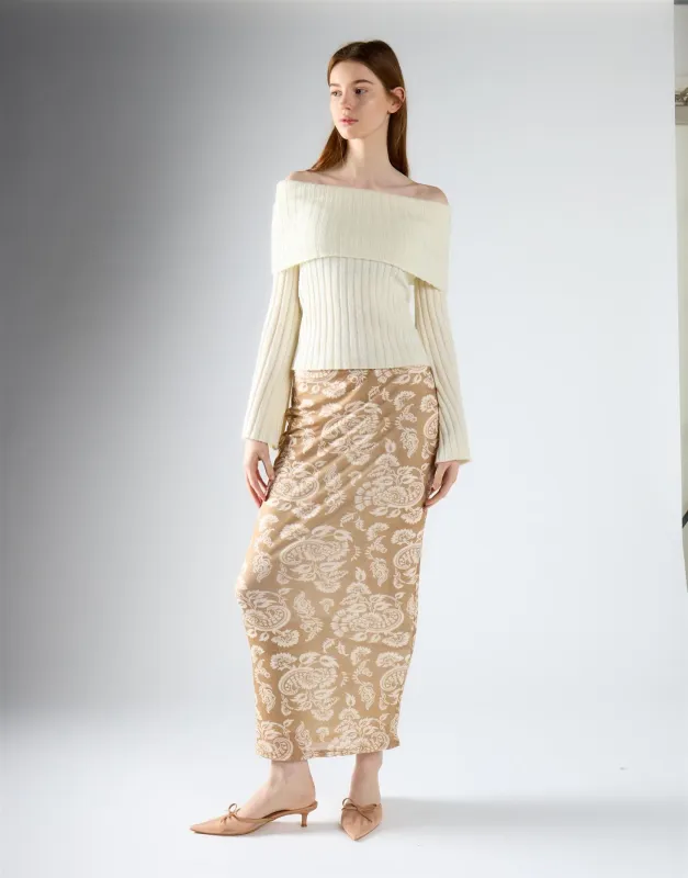 Cream Bardot Knit Jumper made by Glamorous
