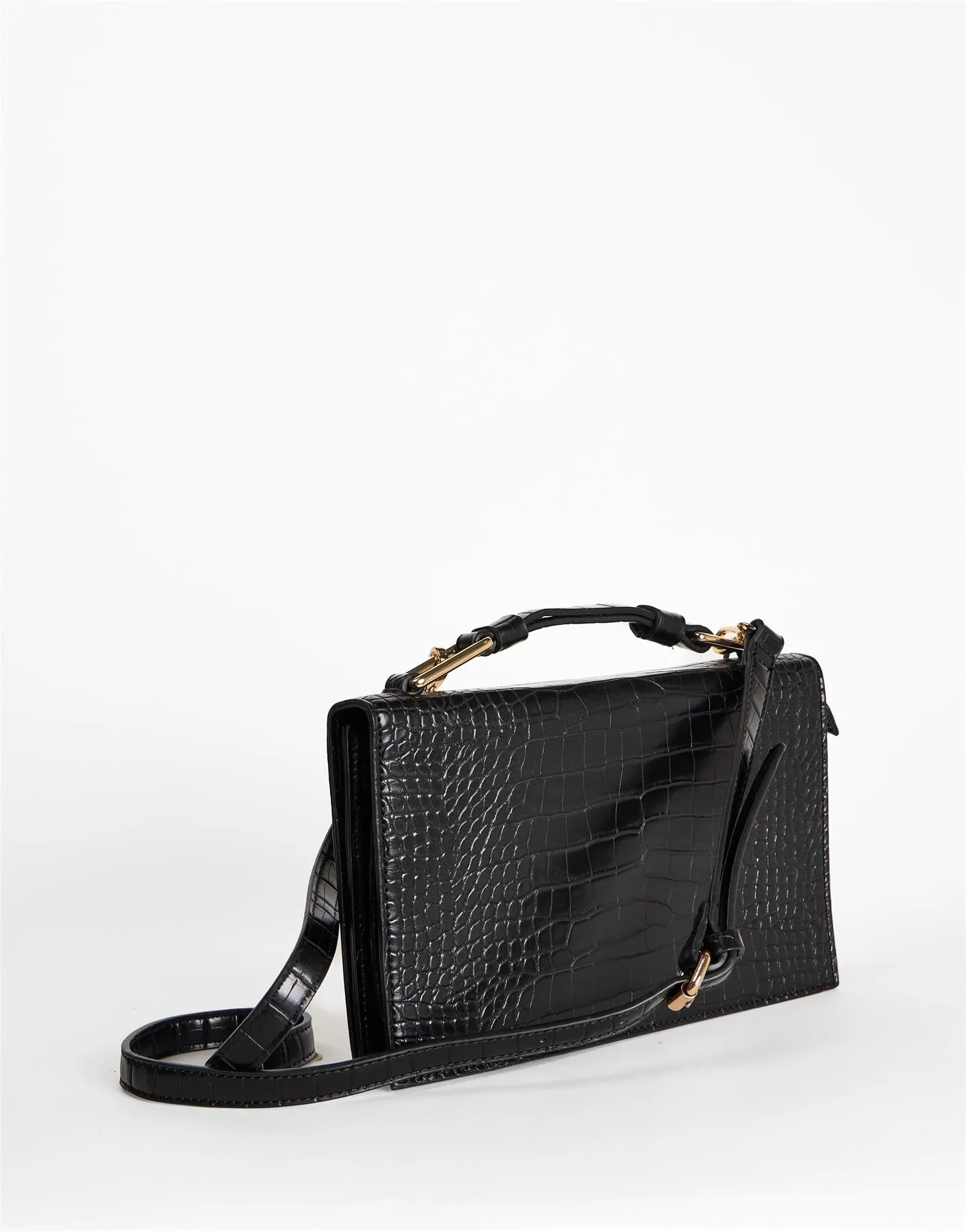 Black Croc Top Handle Crossbody Bag sold by Glamorous product image thumbnail 2