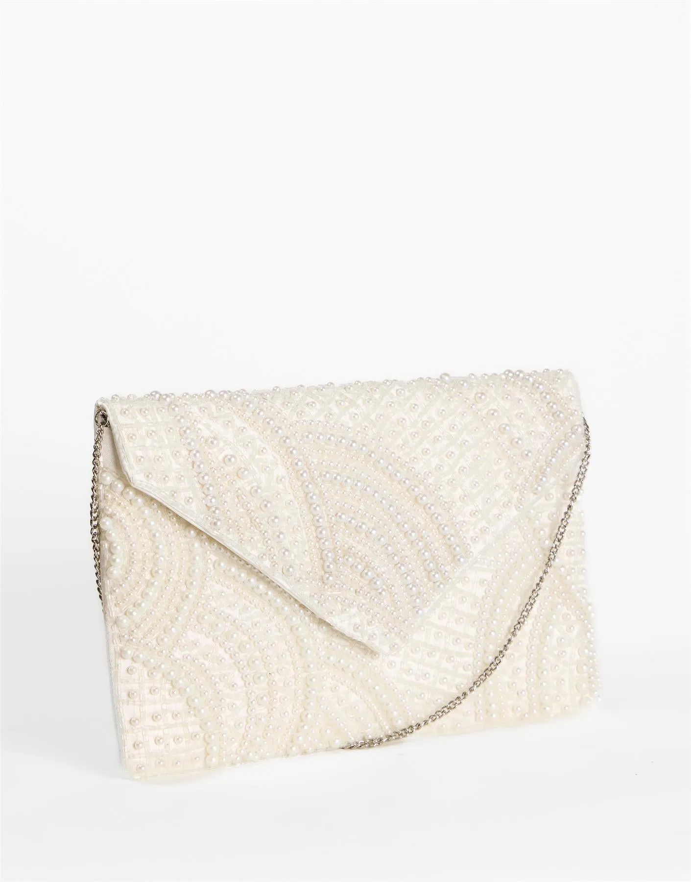 Off-White Pearl Swirl Envelope Clutch sold by Glamorous product image thumbnail 2