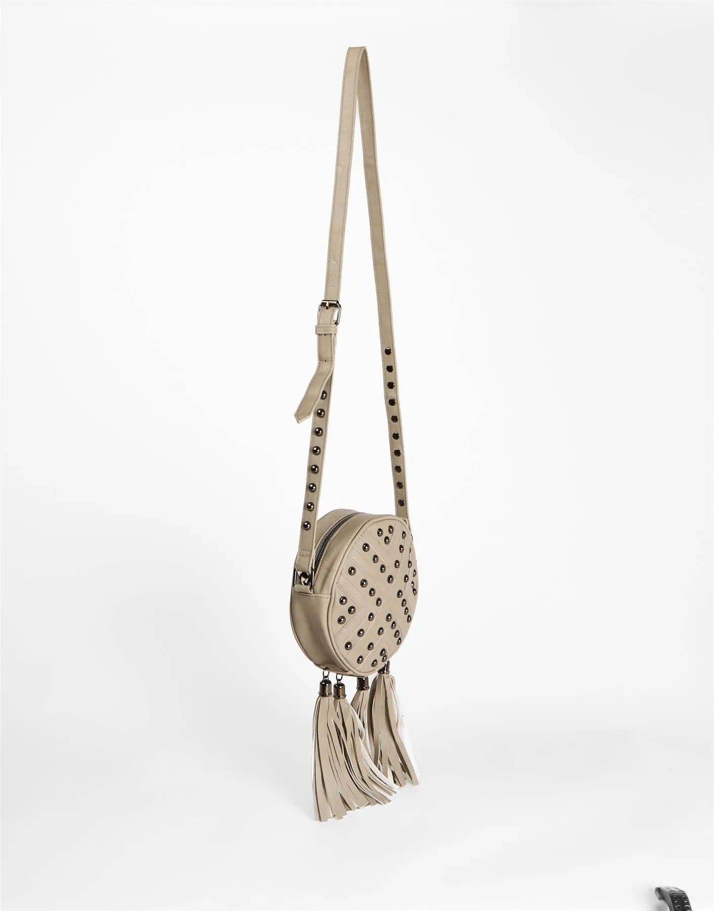 Stone Boho Studded Tassel Crossbody Bag sold by Glamorous product image thumbnail 2