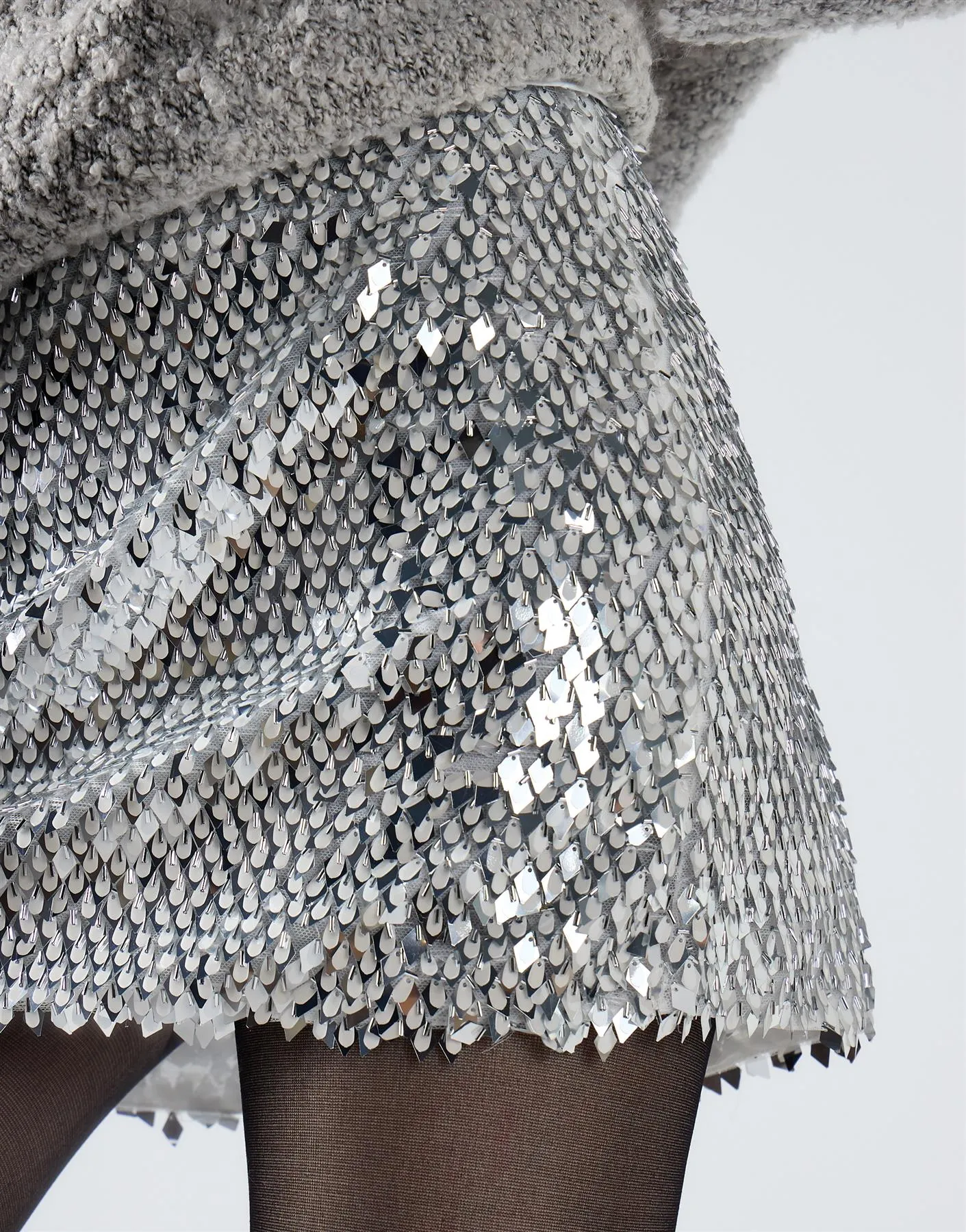 Silver Diamond Sequin Mini Skirt sold by Glamorous product image thumbnail 4
