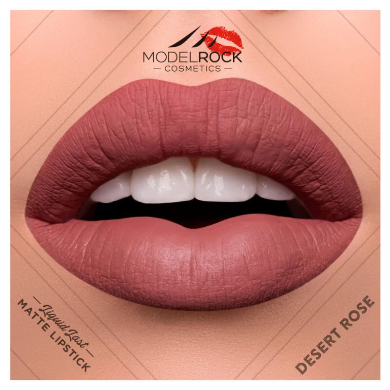 Modelrock- Liquid to Matte Longwear Lipstick- Desert Rose sold by Glamour Empire
