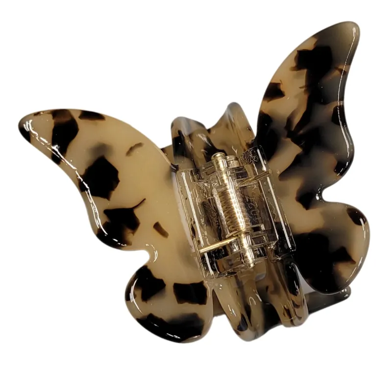 Pink Pewter- Marbled Butterfly Claw Hair Clip - Leopard sold by Glamour Empire