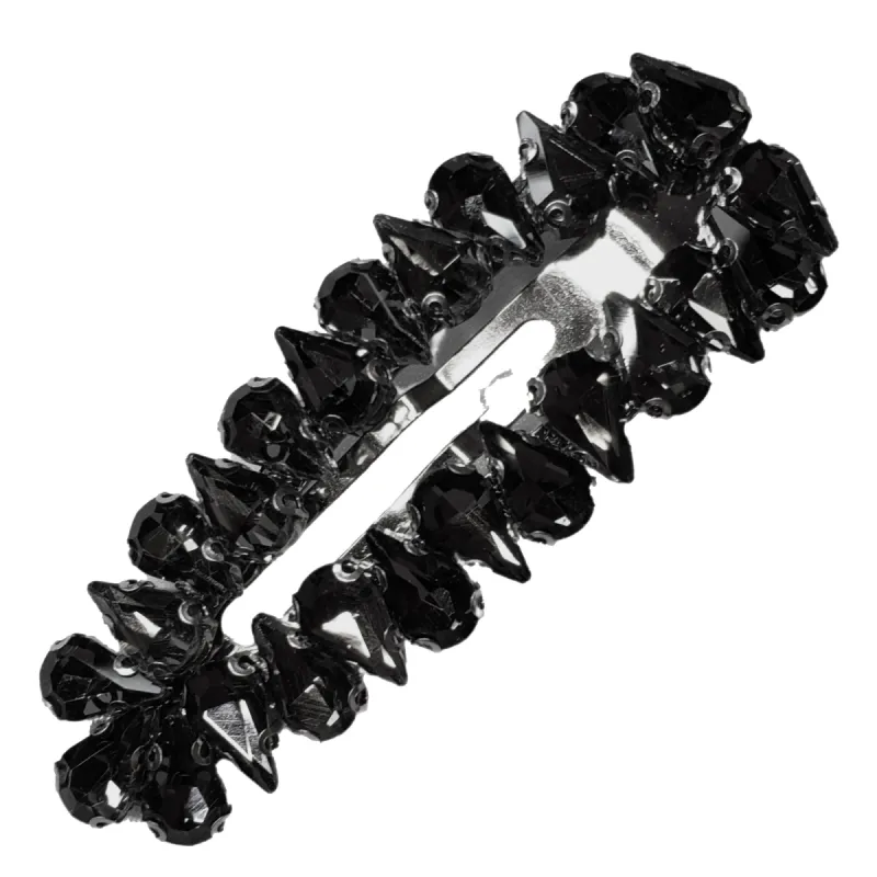 Pink Pewter Rebel Gem Metal Snap Hair Clip - Gun Metal made by Glamour Empire