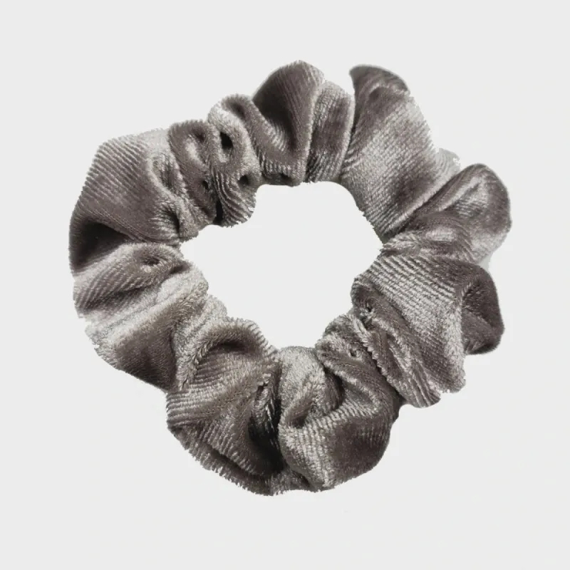 Pink Pewter Luxe Velvet Scrunchie - Earl Grey sold by Glamour Empire