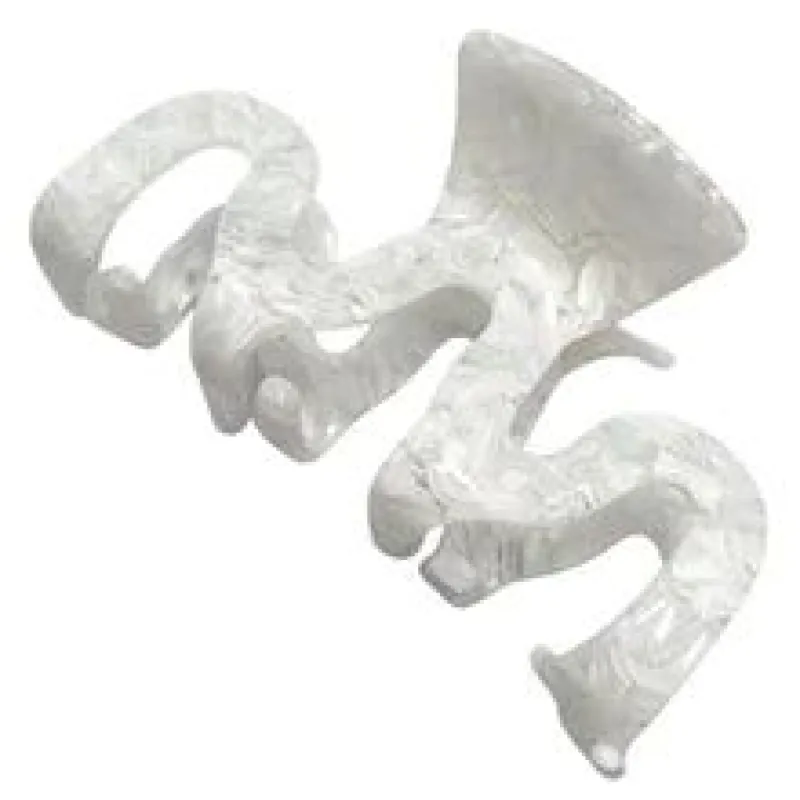 Pink Pewter- Marbled Claw Hair Clip - Imperial White sold by Glamour Empire