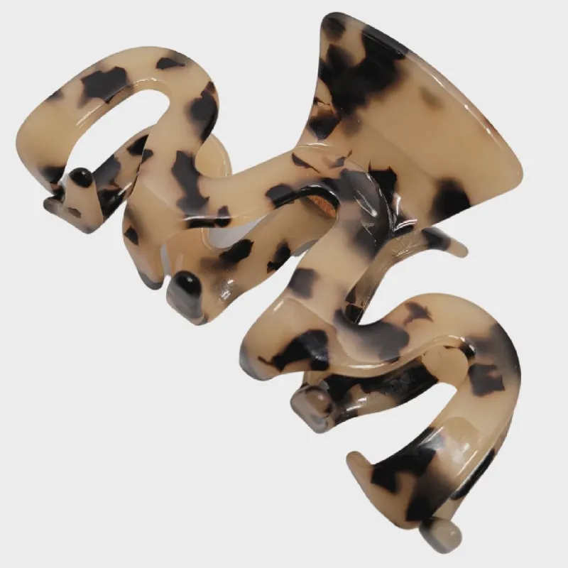 Pink Pewter Marbled Claw Clip - Tiger Grip sold by Glamour Empire