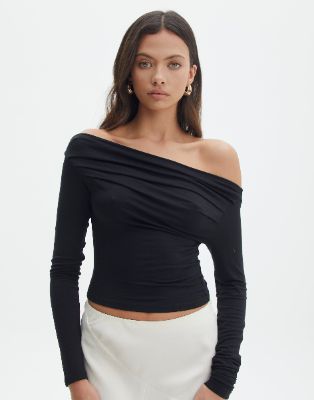 Ruched Off The Shoulder Top sold by Glassons