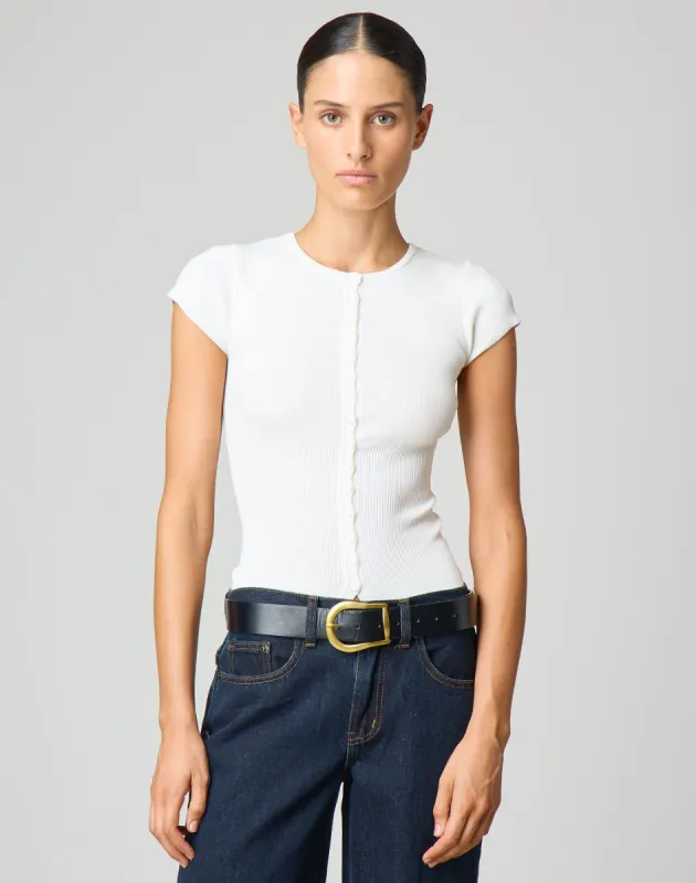 Longline Button Up Knit Top sold by Glassons