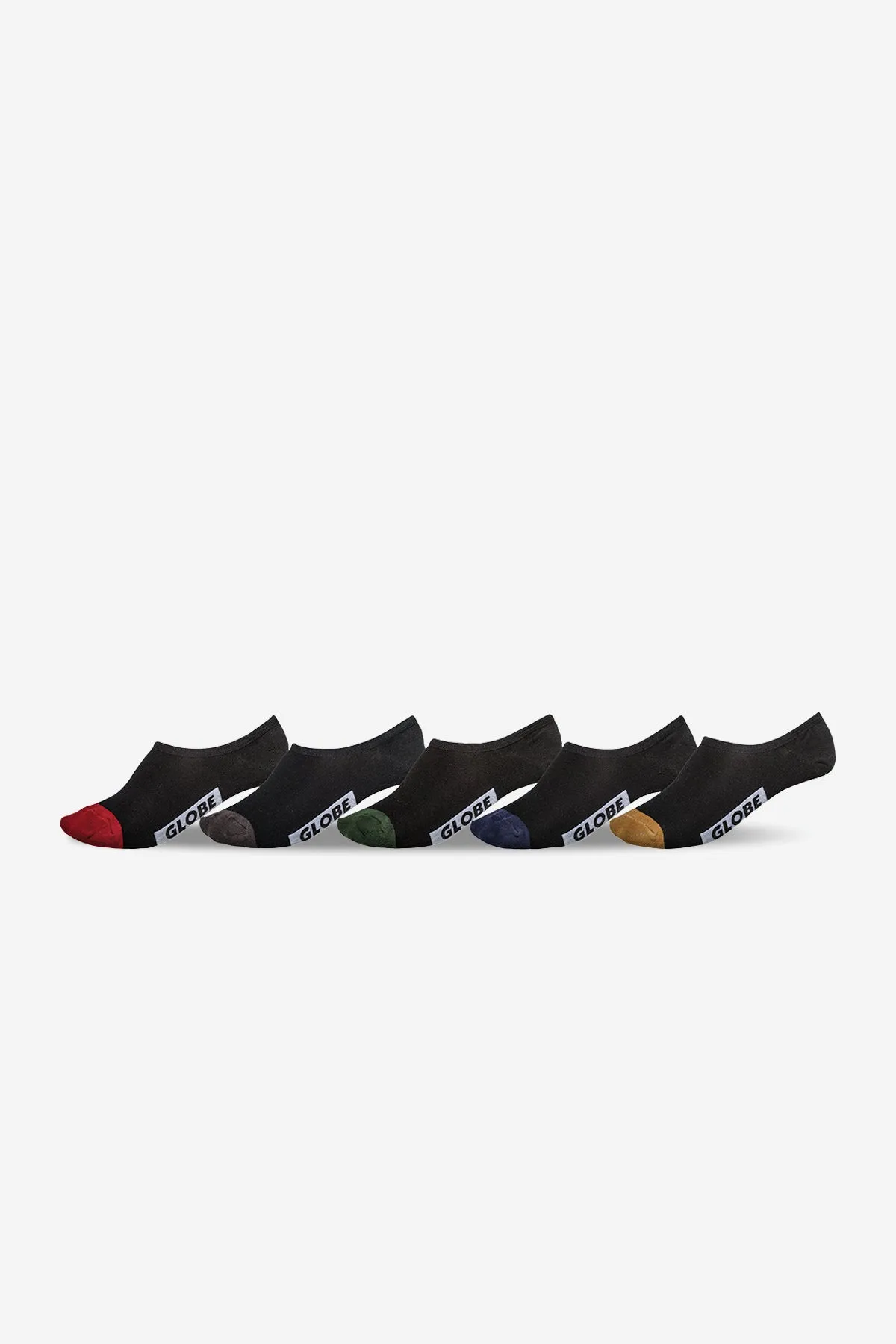 Dip Invisible Sock 5 Pack - Black/Assorted sold by Globe