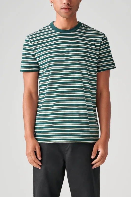 Stray Striped Tee - Night Green sold by Globe