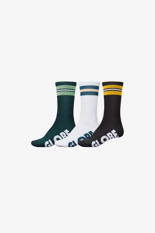 Off Course Crew Sock 3 Pack - Assorted sold by Globe