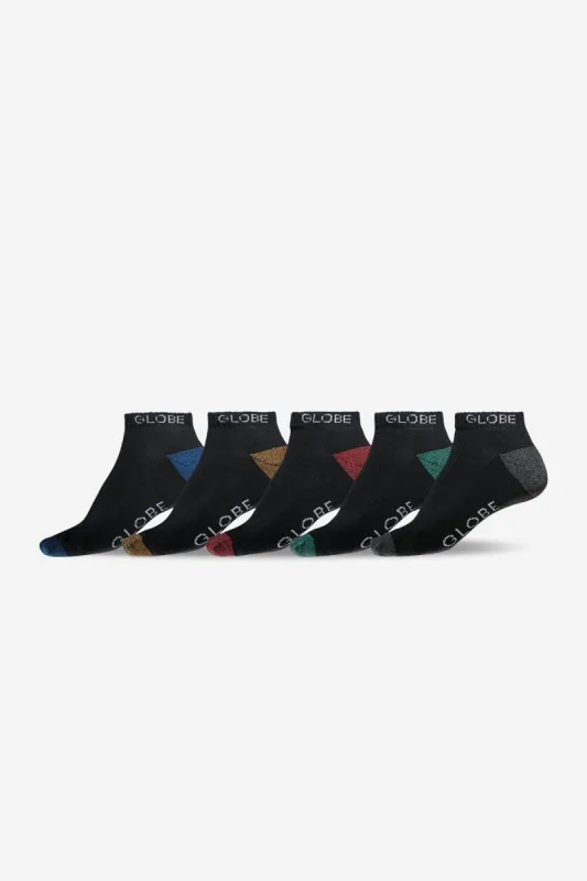 Ingles Ankle Sock 5 Pack - Black/Assorted made by Globe
