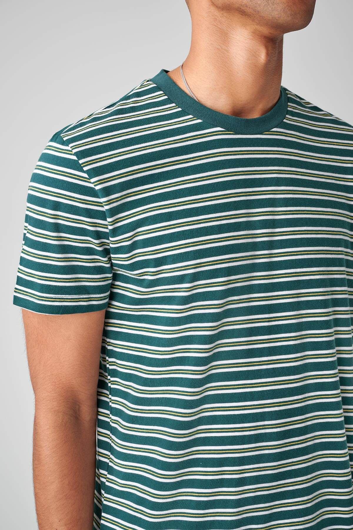 Stray Striped Tee - Night Green sold by Globe product image thumbnail 4