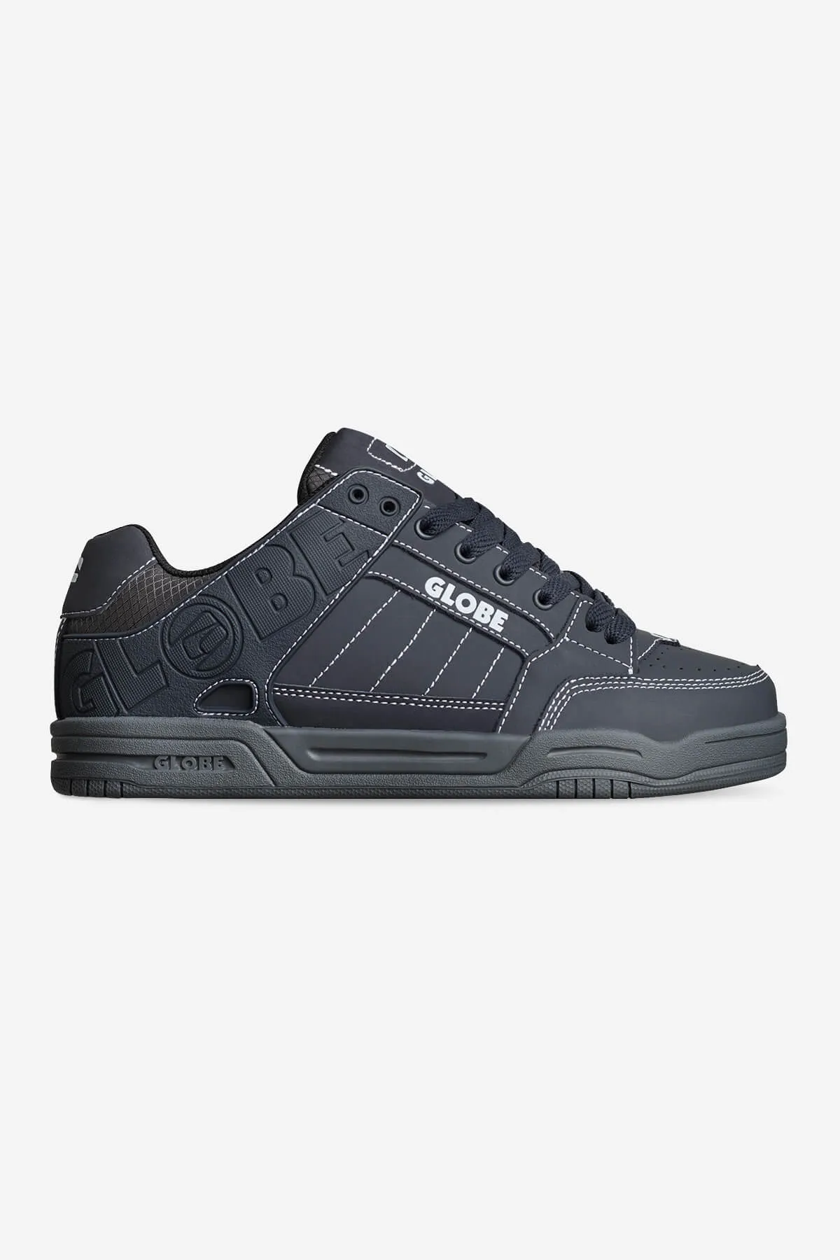 Tilt - Ebony/Stitch - Shoes sold by Globe