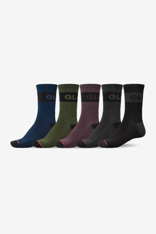 Horizons Crew Sock 5 Pack - Dark Assorted sold by Globe